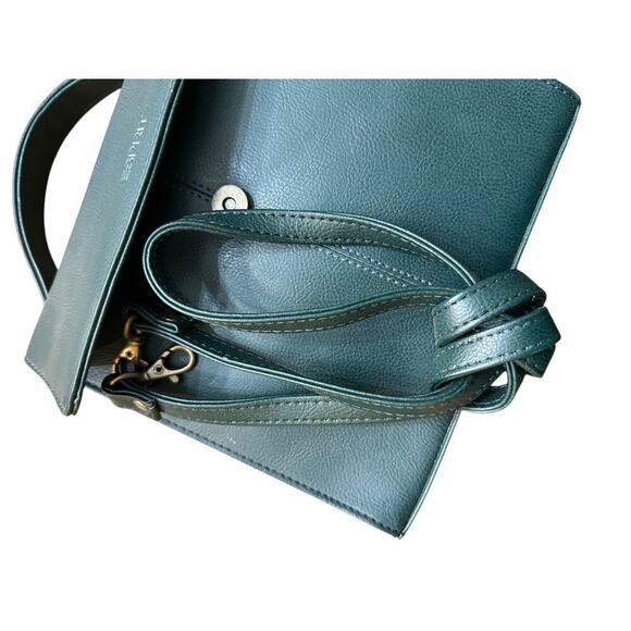 Vintage 90s Esprit Women's Green Leather Adjustable Straps Crossbody Bag - Picture 3 of 6